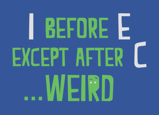 【多图】‘I Before E Except After C’英文字体T恤印花