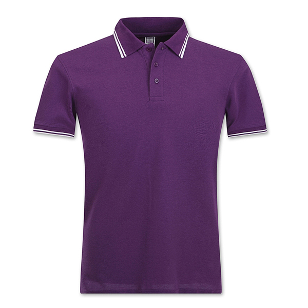 时尚紫色翻领T恤衫款式