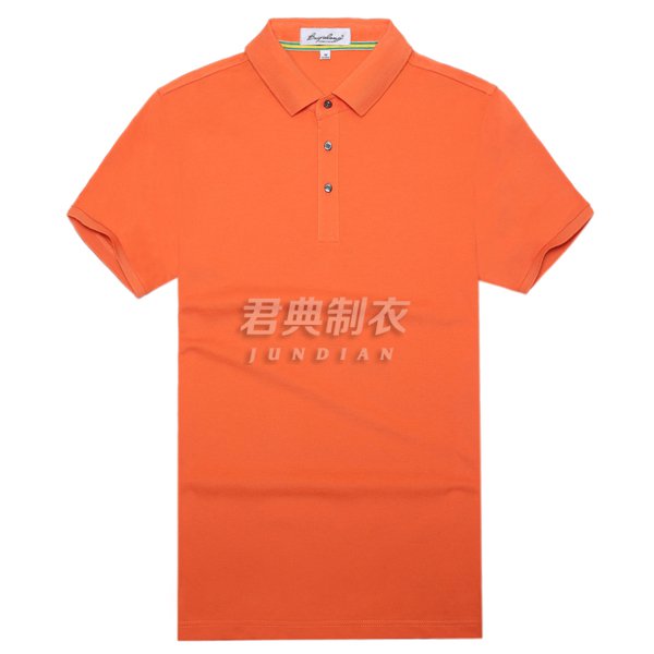 橘色丝光棉T恤