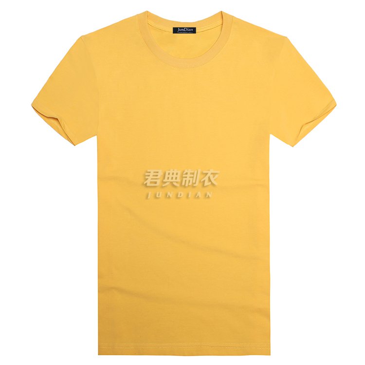 黄色莱卡棉T恤文化衫