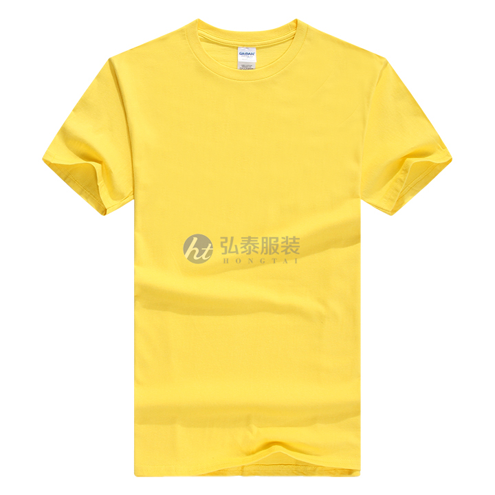 黄色精梳棉文化衫
