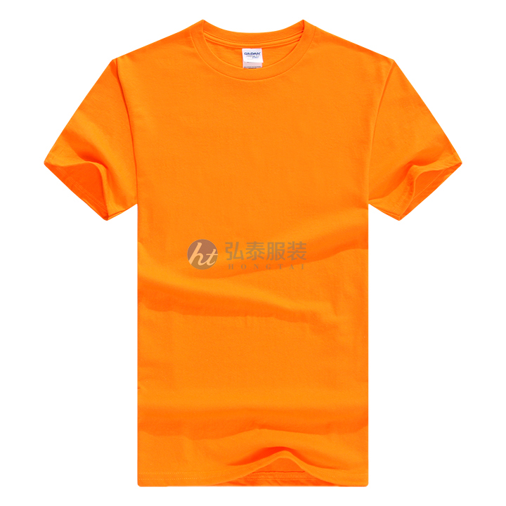 橘色精梳棉文化衫