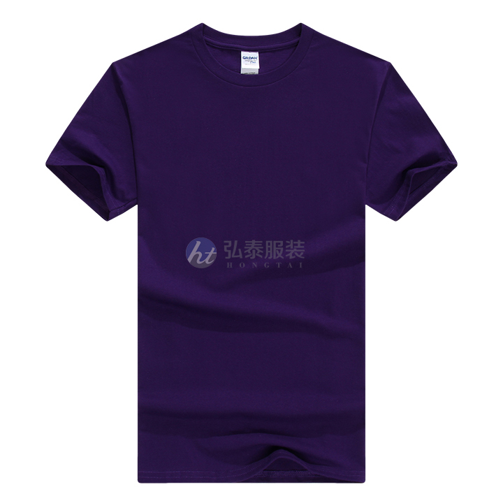 紫色精梳棉文化衫