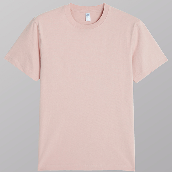 桃粉色纯棉重磅加厚T恤